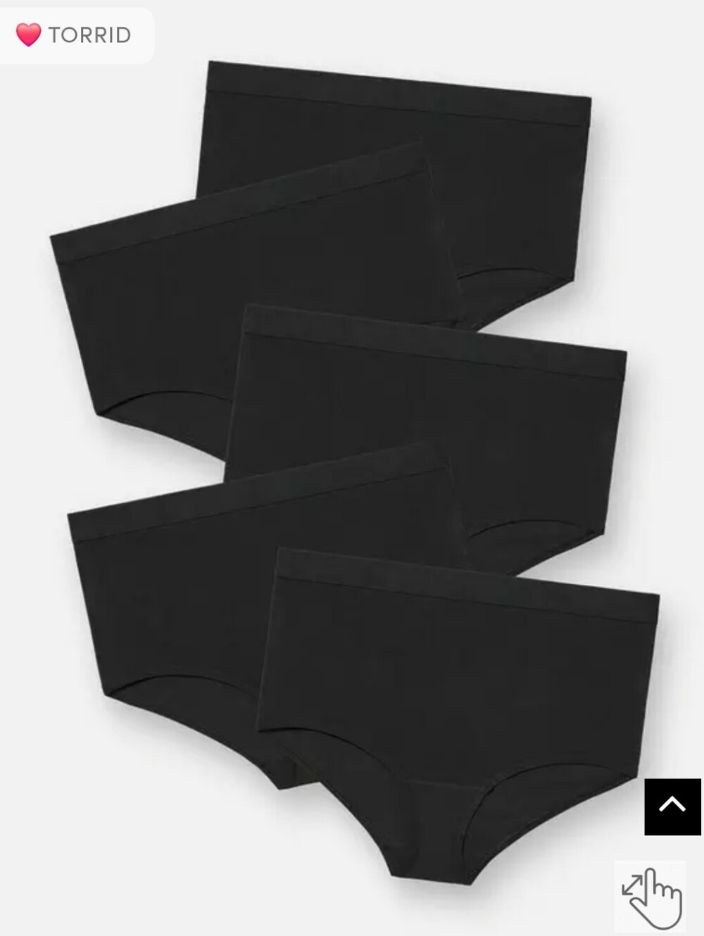 🆕️🖤 TORRID 5 PACK COTTON MID RISE BRIEF PANTY - BLACK 🖤